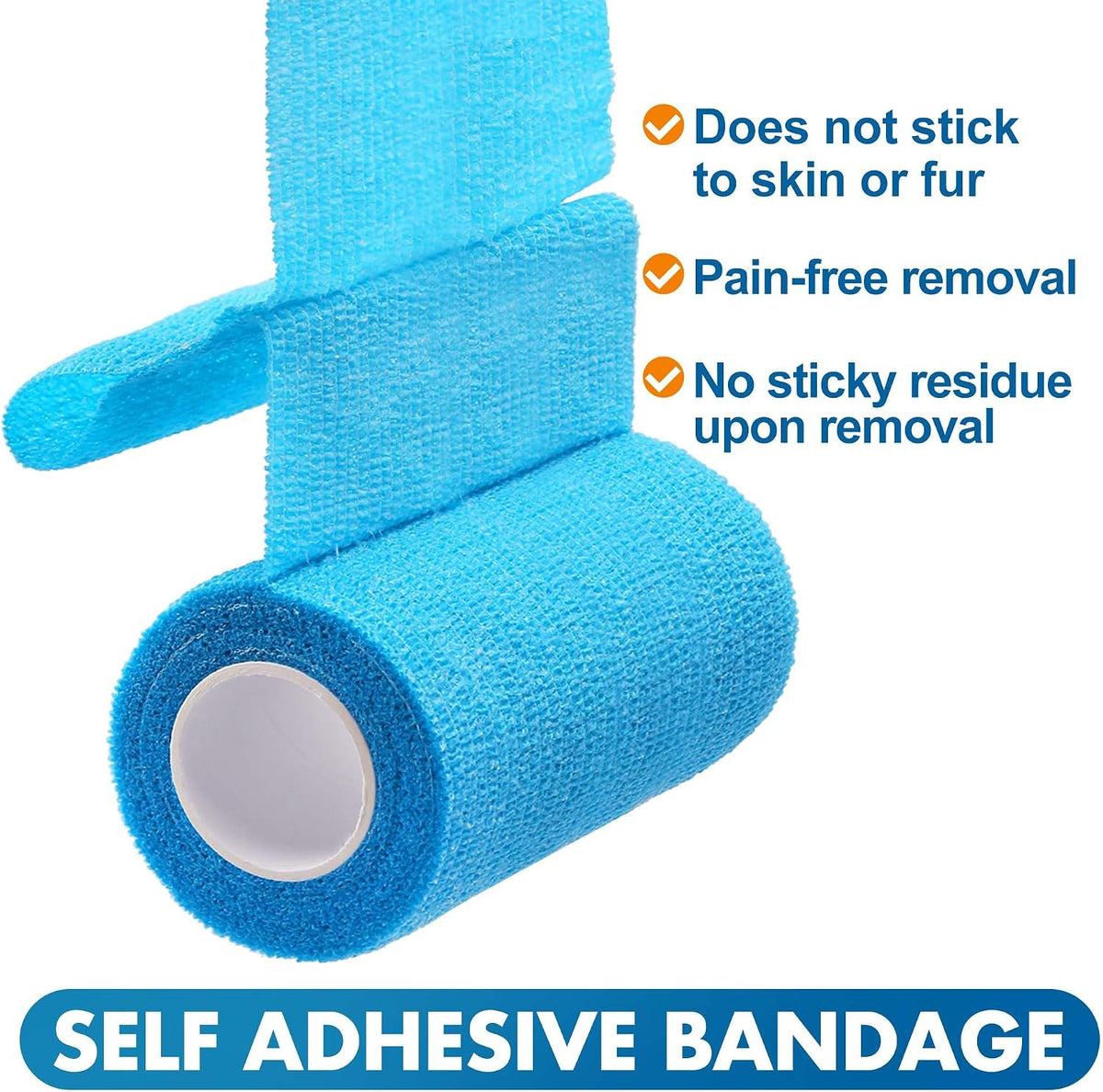 LotFancy 10 Rolls Self Adhesive Vet Wrap, 3 Inch Cohesive Bandage Wrap for Horses, Dogs, Cats, Pet, Animal, Non-Woven Medical First Aid Tape for Wounds, Paw, Leg, Foot, Ankle Sprains & Swelling