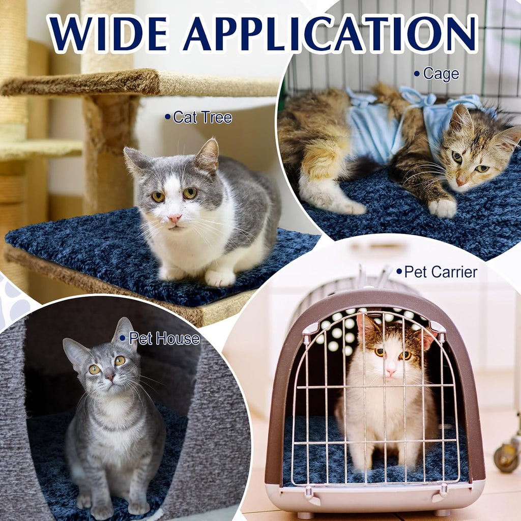 Drydiet 4 Pack Self Warming Cat Mat for Pets, 16 x 20 Inch, Blue, Solid