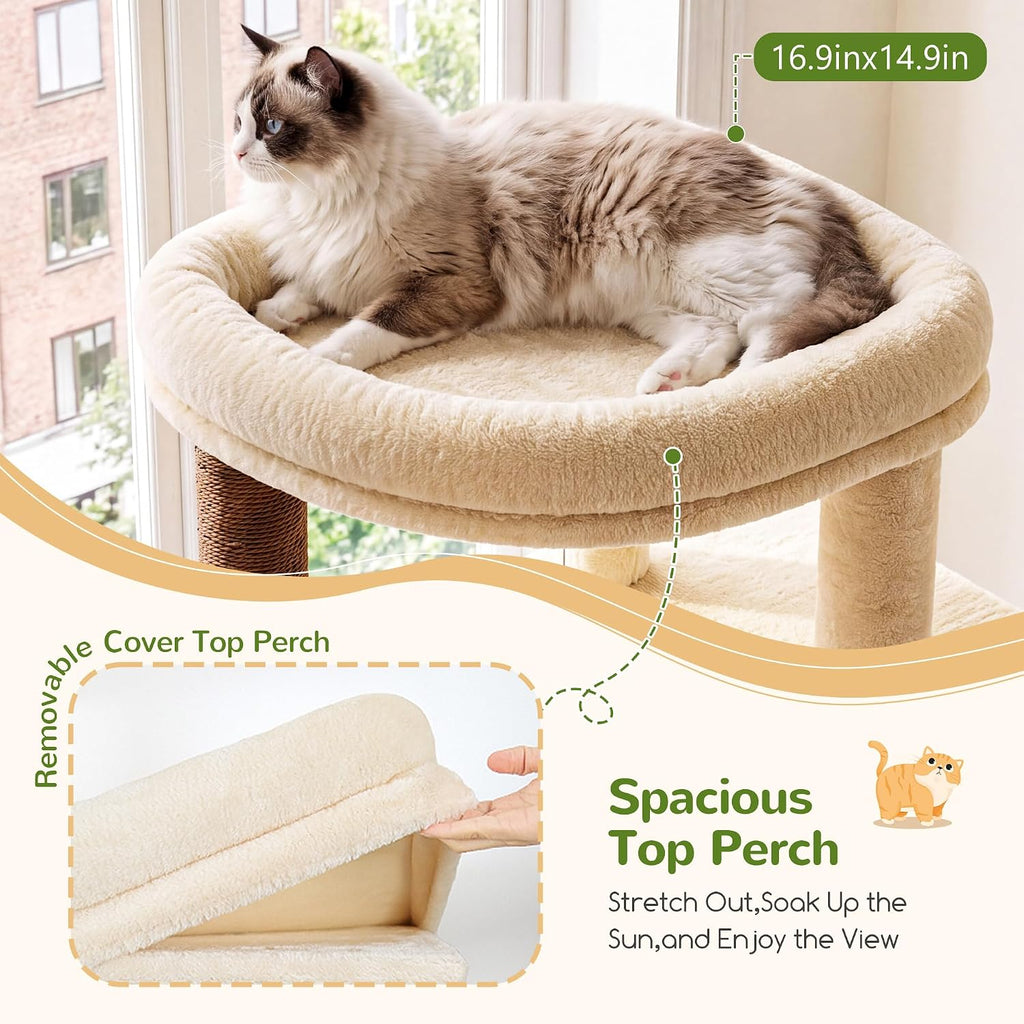 Globlazer
47
Inch
Cat
Tree
Tower
for
Indoor
Cats,
S47,
Beige