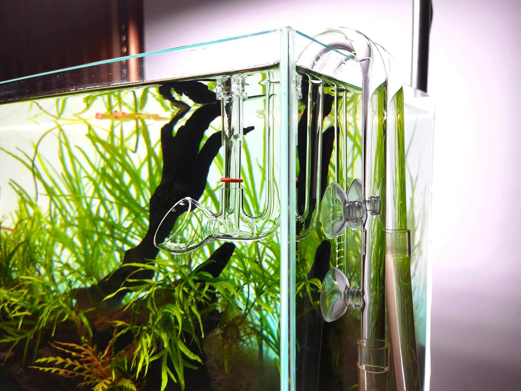 Glass Lily Pipe Outflow with Surface Skimmer for Planted Tank Aquarium (13mm for 12/16mm (1/2'' i.d.) tubing)