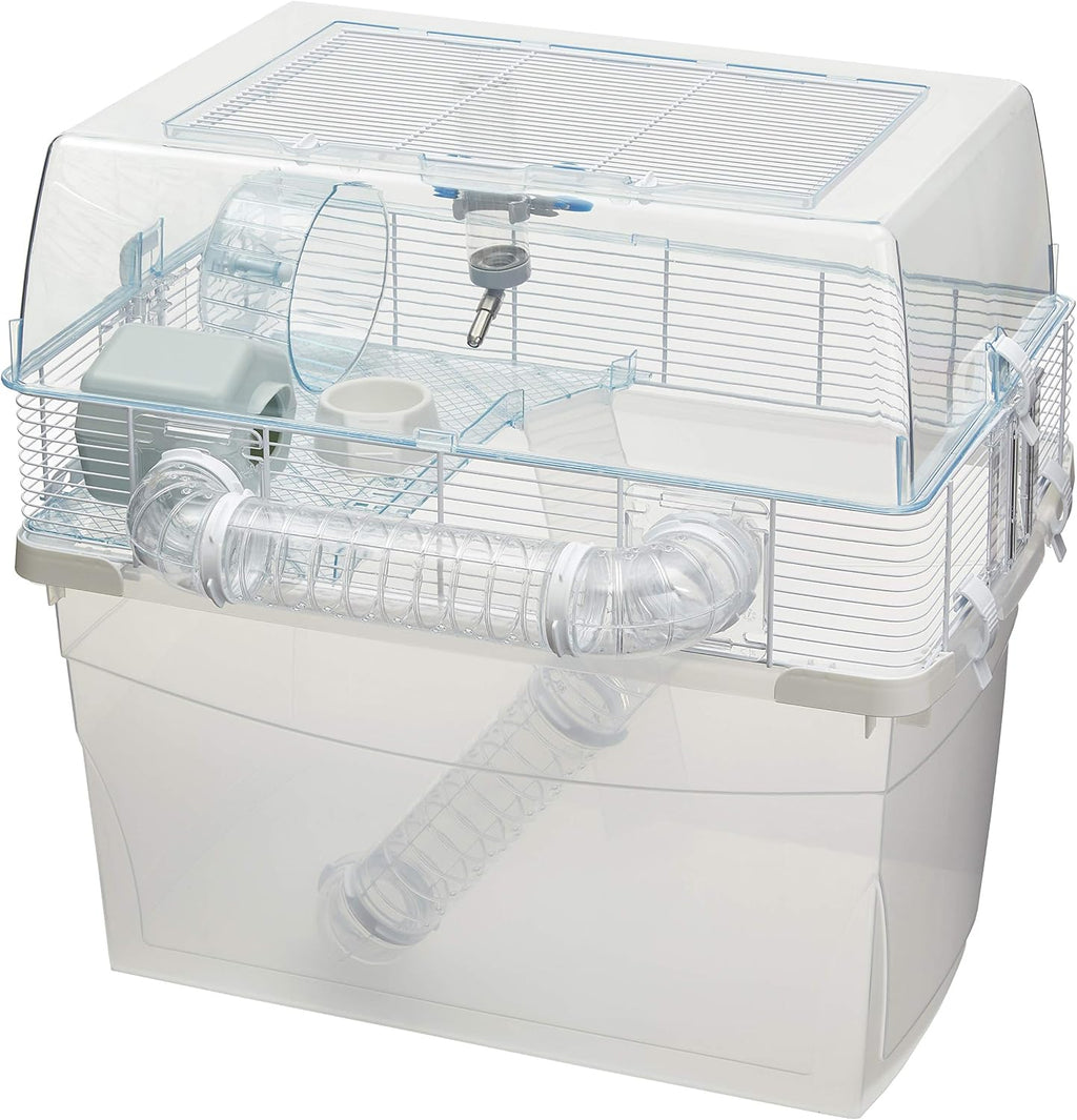 Ferplast Duna Space Hamster Cage, Extra-Deep 11.5-Inch Base Promotes Instinctual Burrowing While Containing Litter & Debris, Includes All Accessories and Play Tunnels, 22.6L x 18.7W x 21.5 Inches