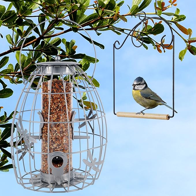 winemana Set of 3 Hummingbird Swings, Rust Resistant Metal Frame, Wooden Dowel - Image 7