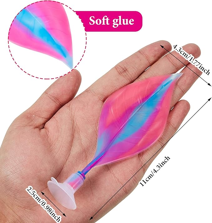 WILLBOND 2 Pcs Blue Pink Silicone Betta Fish Bed Leaf Hammock Betta Fish Tank - Image 3