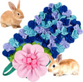 Small Animals Foraging Mat – Cute Rabbit Feeding Mat with Fun Design, Slow Eat Durable Fleece Pad for Rabbits, Hamsters, Guinea Pigs (Blue)