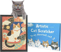 Decorative Wall Art Cat Scratcher for Indoor Cats, Wall Mounted Sisal Cat Scratching Board with Solid Wood Frame, Furniture Protector, Easy No-Drill Install, 17 x 13 in