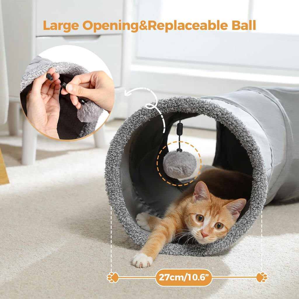PAWZ Road Cat Tunnel S Shape Cat Tunnels for Large & Indoor Cats 51”Long