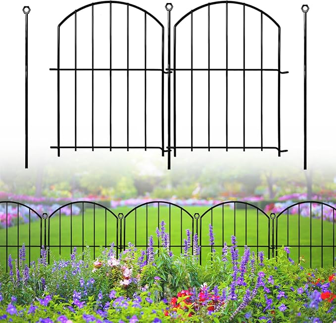 Decorative Garden Fence 17inx13in, 26 Pack Rustproof Metal No Dig Fence Animal - Image 9