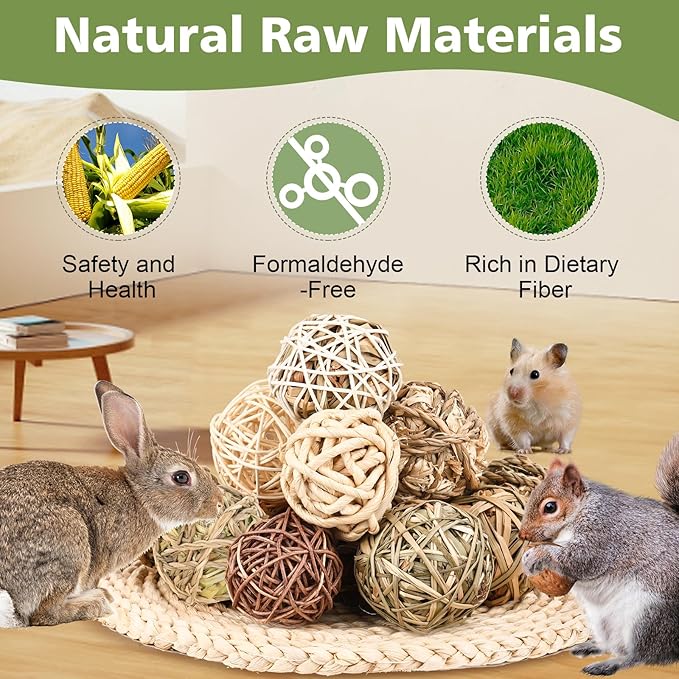 Bunny Chew Grass Balls, Rolling Chew Toys - Image 5