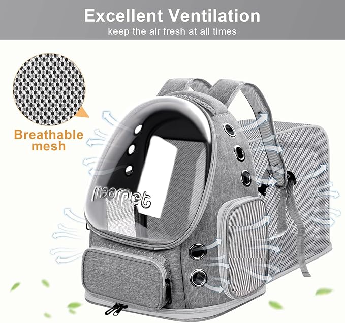 Breathable Cat Bubble Backpack Large Space Pet Carrier Backpack Expandable - Image 2