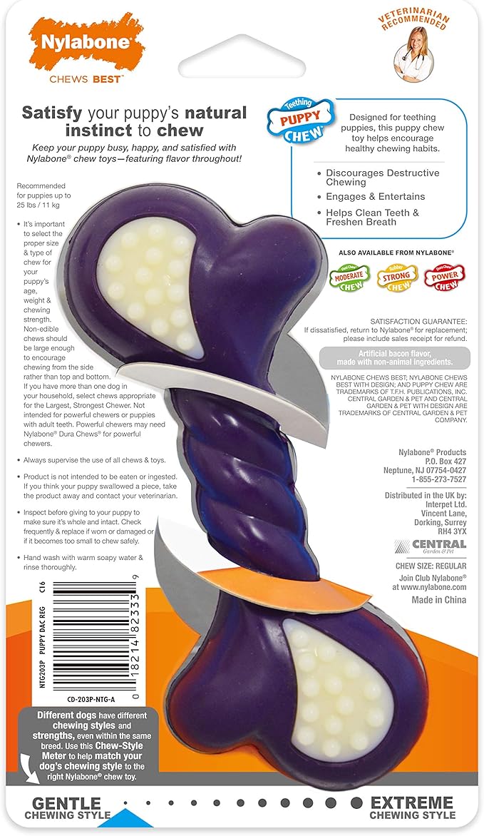 Nylabone Double Action Bone Puppy Chew Toy, Rubber Teething Toys - Image 8