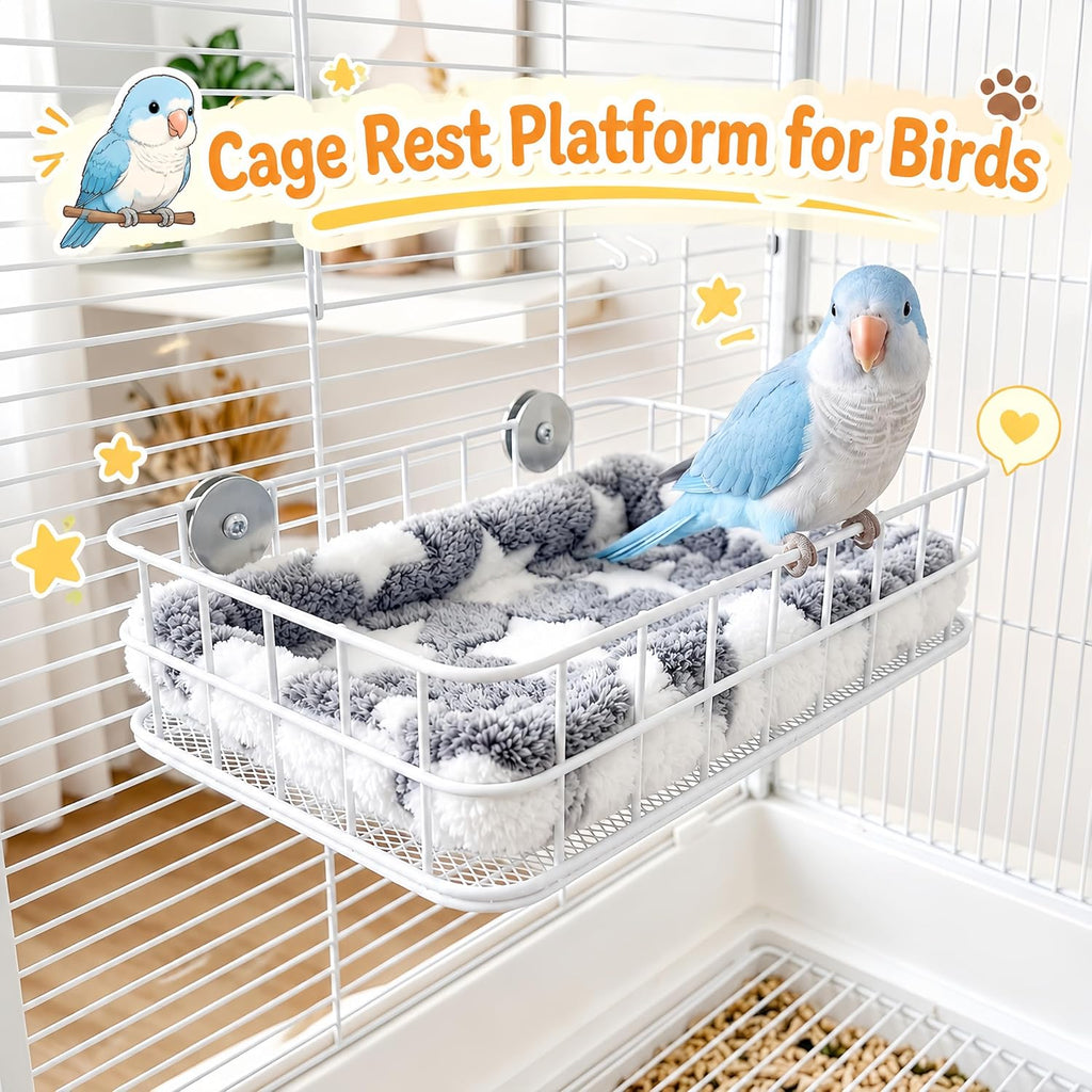 Rat Cage Platform with Mat, Chew Resistant Hanging Squirrel Ledge