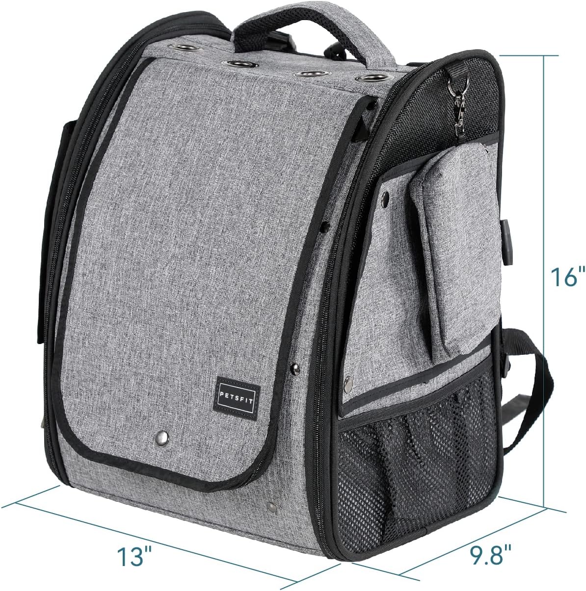 Petsfit Bird Carrier Medium Size with Stainless Steel Bowl, Parrot Backpack Includes Slide Tray for Easy Cleaning, 13" x 10" x 16"
