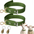 2 Pack Goat Collar with Bell, Adjustable Nylon Sheep Collar, Heavy Duty