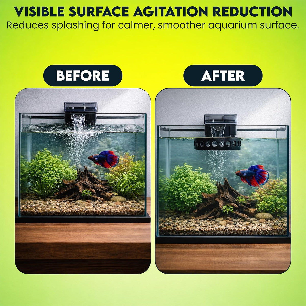 Aquarium Filter Baffle, Universal HOB Filter Compatible, Slow Flow Design for Betta Fish and Shrimp Tanks, 2 Suction Cups for Easy to Install Aquarium (Small)