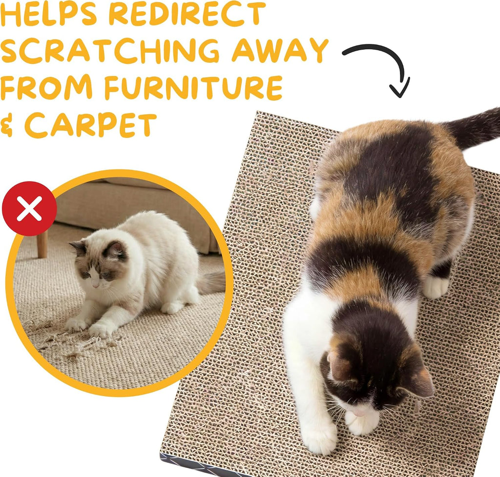 Hide & Scratch Cat Scratcher Refill Pads 2 Pack Double Sided Cardboard