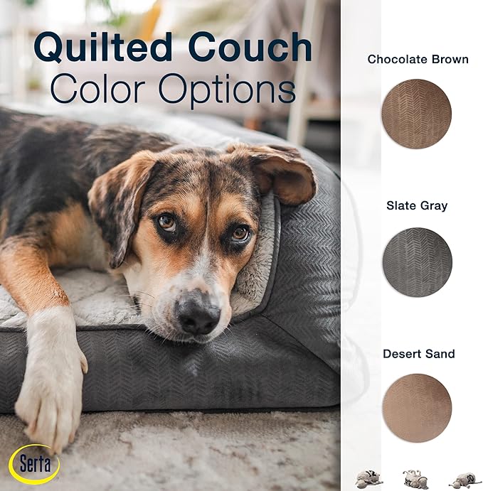 Serta Orthopedic Supportive Foam Quilted Couch Dog Bed - Image 6