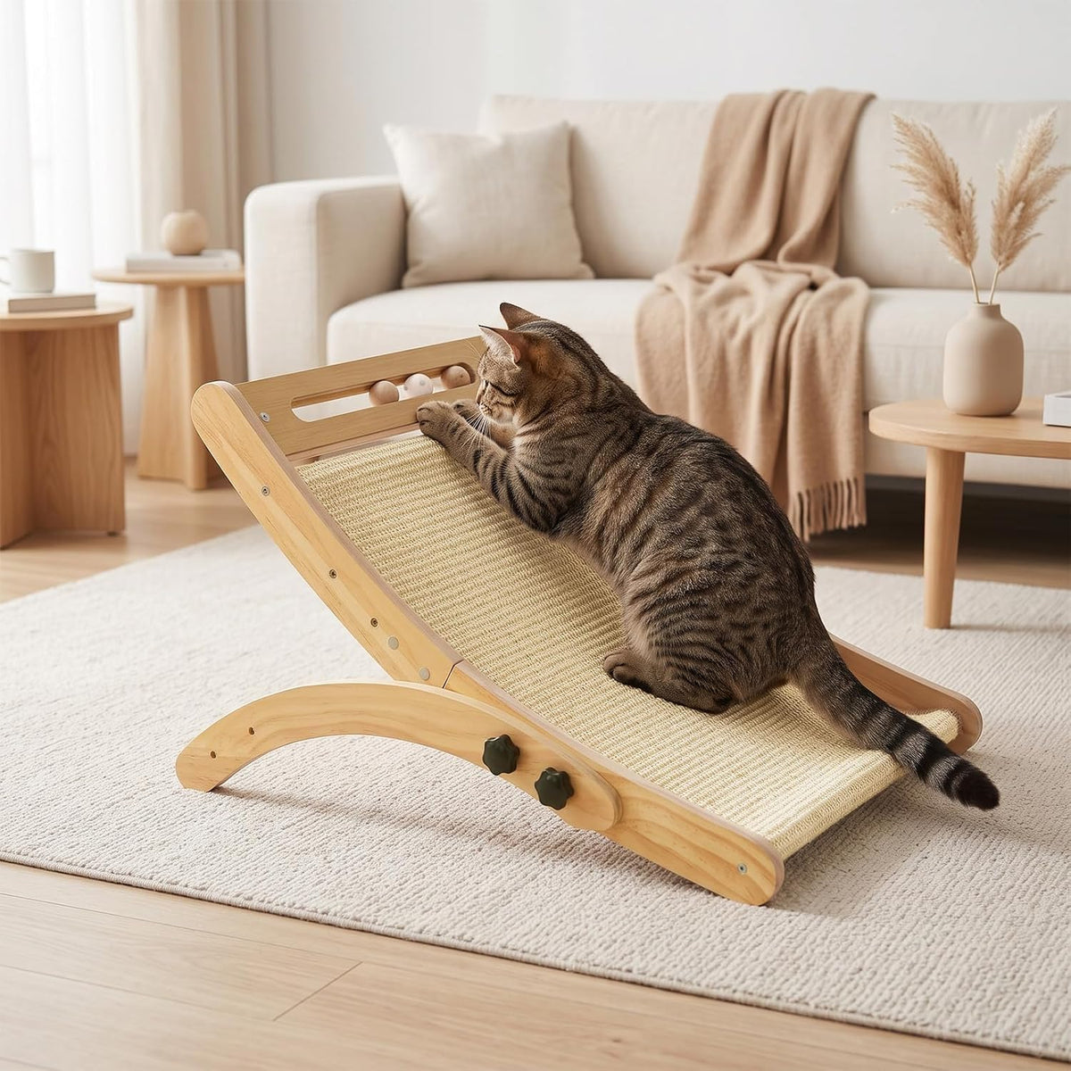 Sisal Cat Scratcher Bed, Large Cat Scratching Board for Indoor Cats Lounge