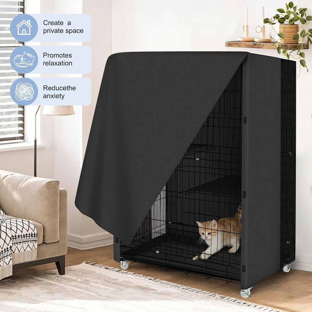 ExploreLand Breathable Cat Cage Cover,36" L x 24" W x 50" H