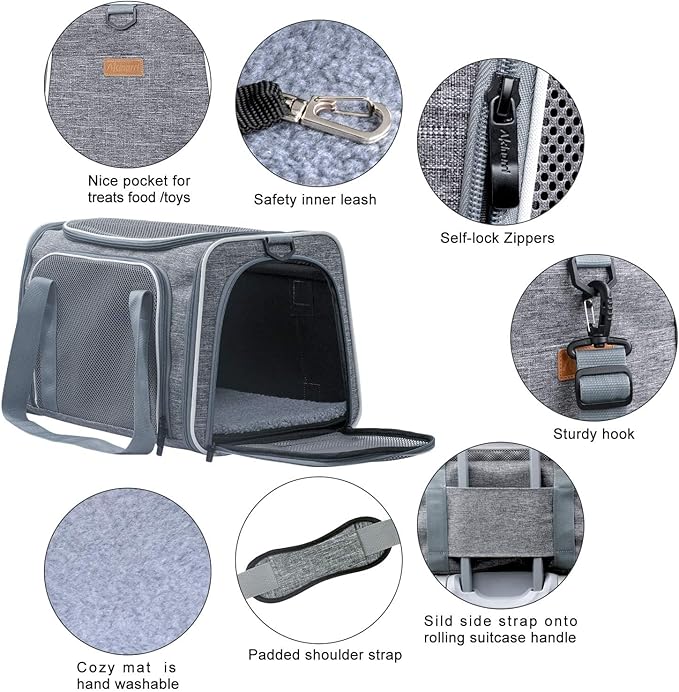 Cat Carrier - Soft-Sided Dog Pet Carrier, Portable Foldable Pet Bag up to 28 Lbs - Image 4