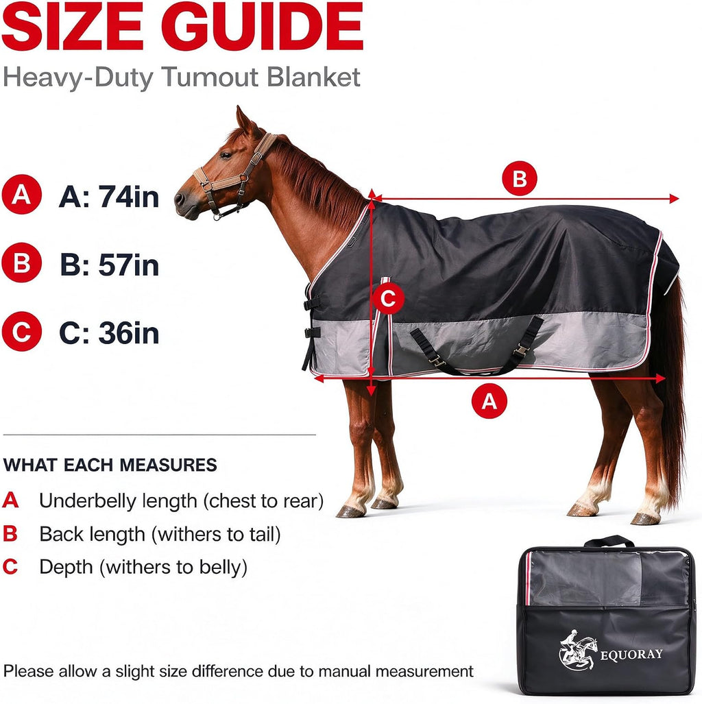Equoray Horse Rug Fly Sheet Waterproof Rainproof Mosquito Repellent Breathable Turnout Blanket for Horses Spring or Mild Weather Use, Black