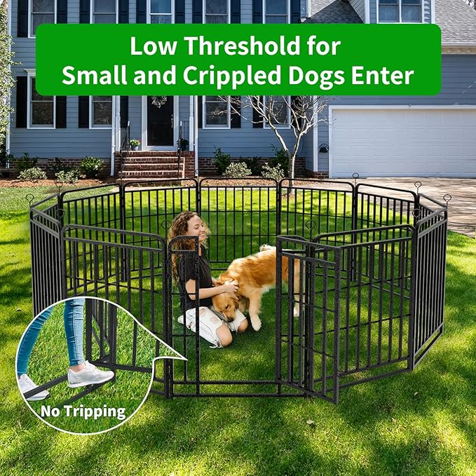 Dog Fence Outdoor 24 Piece Panels 32" Height, Square Steel Pipe - Image 3