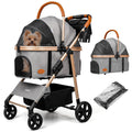 Dog Cat Stroller for Small/Medium Pets, 50 lbs, 3-in-1 Pet Stroller, Grey