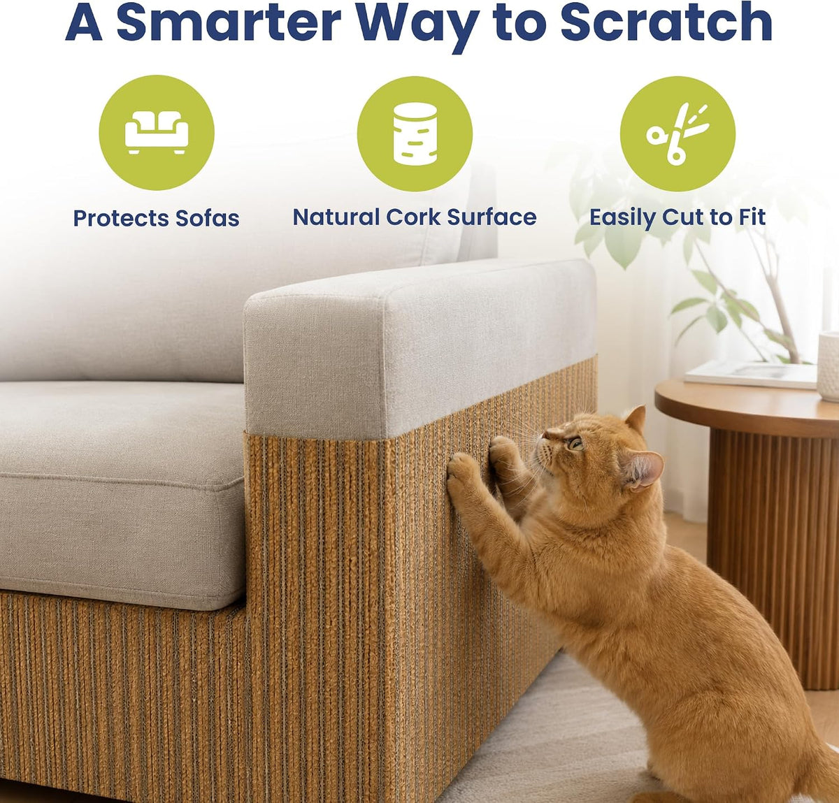 PawsPik Flexible Cork Cat Scratch Mat, Brown