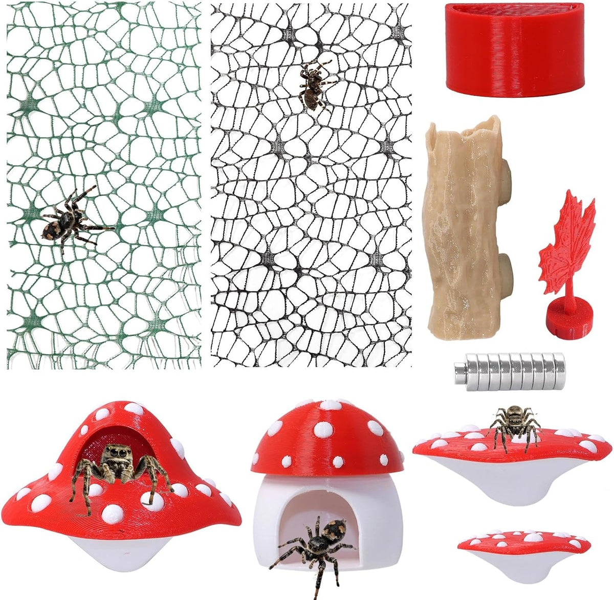 9 Pcs 3D Jumping Spider Enclosure Accessories Set, Jumping Spider Platforms