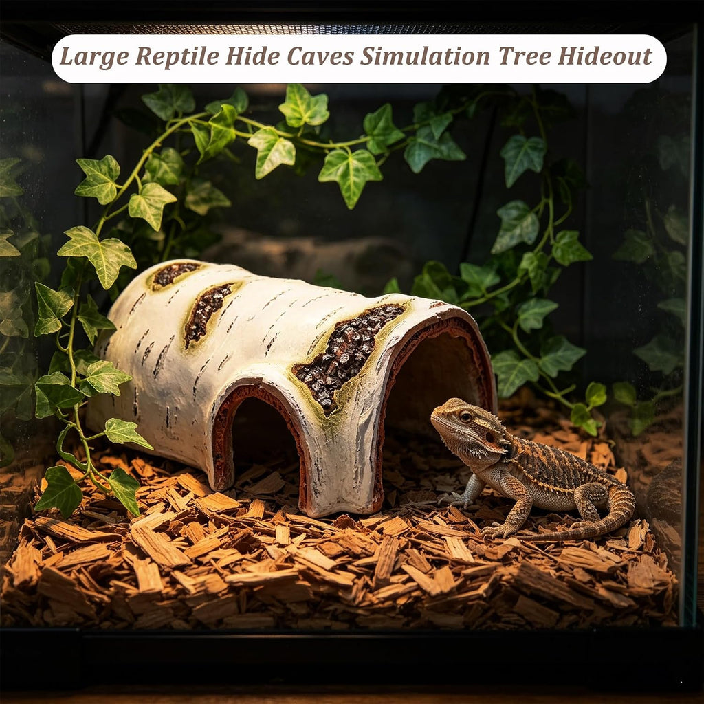 Reptile Hide, Great for Geckos, Snakes, Bearded Dragons & Lizards, It Doubles as Aquarium Rock Cave Corner Cave for Climbing Hiding
