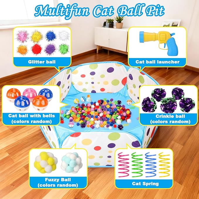 219PCS Cat Ball Pit with Balls, Interactive Toy - Image 3