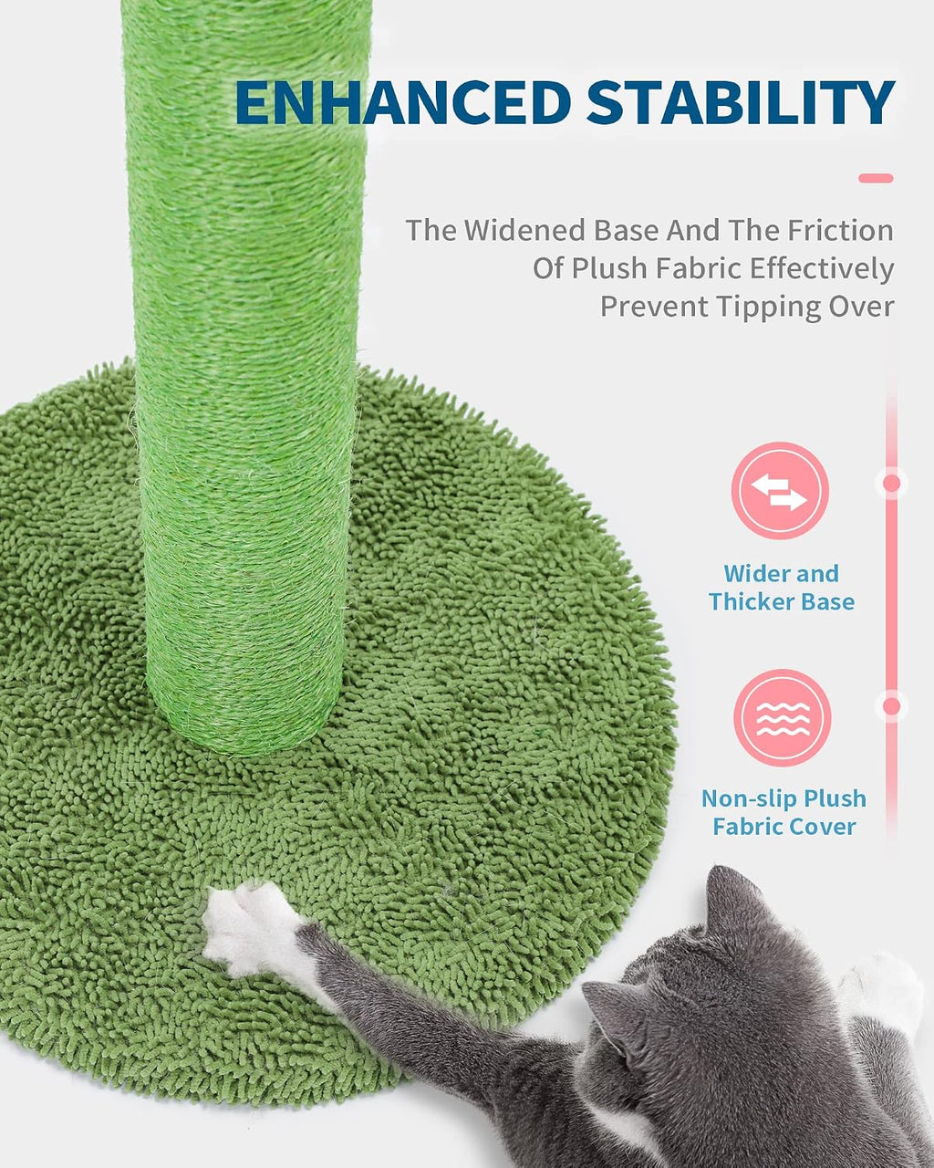 Made4Pets Cactus Cat Scratching Post for Small Indoor Cats & Kittens, 21.7"