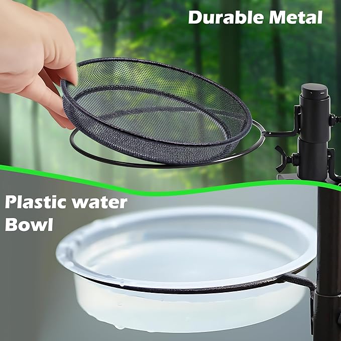 Bird Feeder Station with Metal Mesh Tray and Water Bowl - Image 5