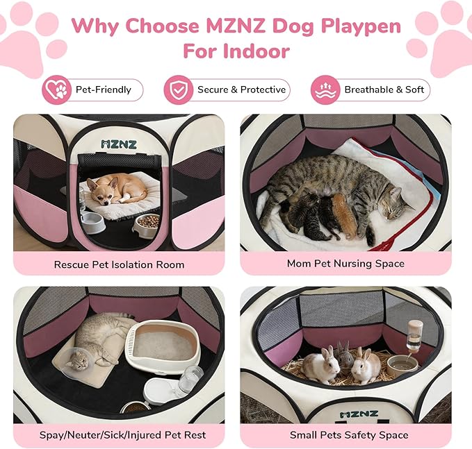 Dog Cat Playpen, Portable Puppy Pet Crate Indoor - Image 3