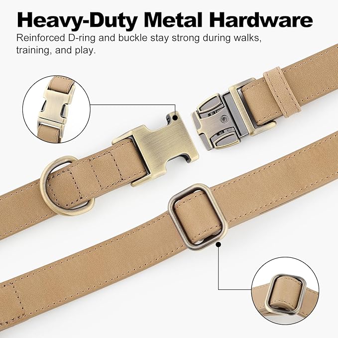 Plutus Pet Genuine Leather Dog Collar – Adjustable Pet Collar - Image 5