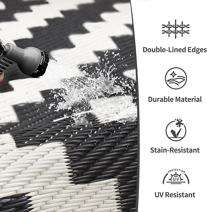 GENIMO Outdoor Rugs 8x10 Waterproof, Reversible Mats, Area Plastic Straw Rug - Image 8