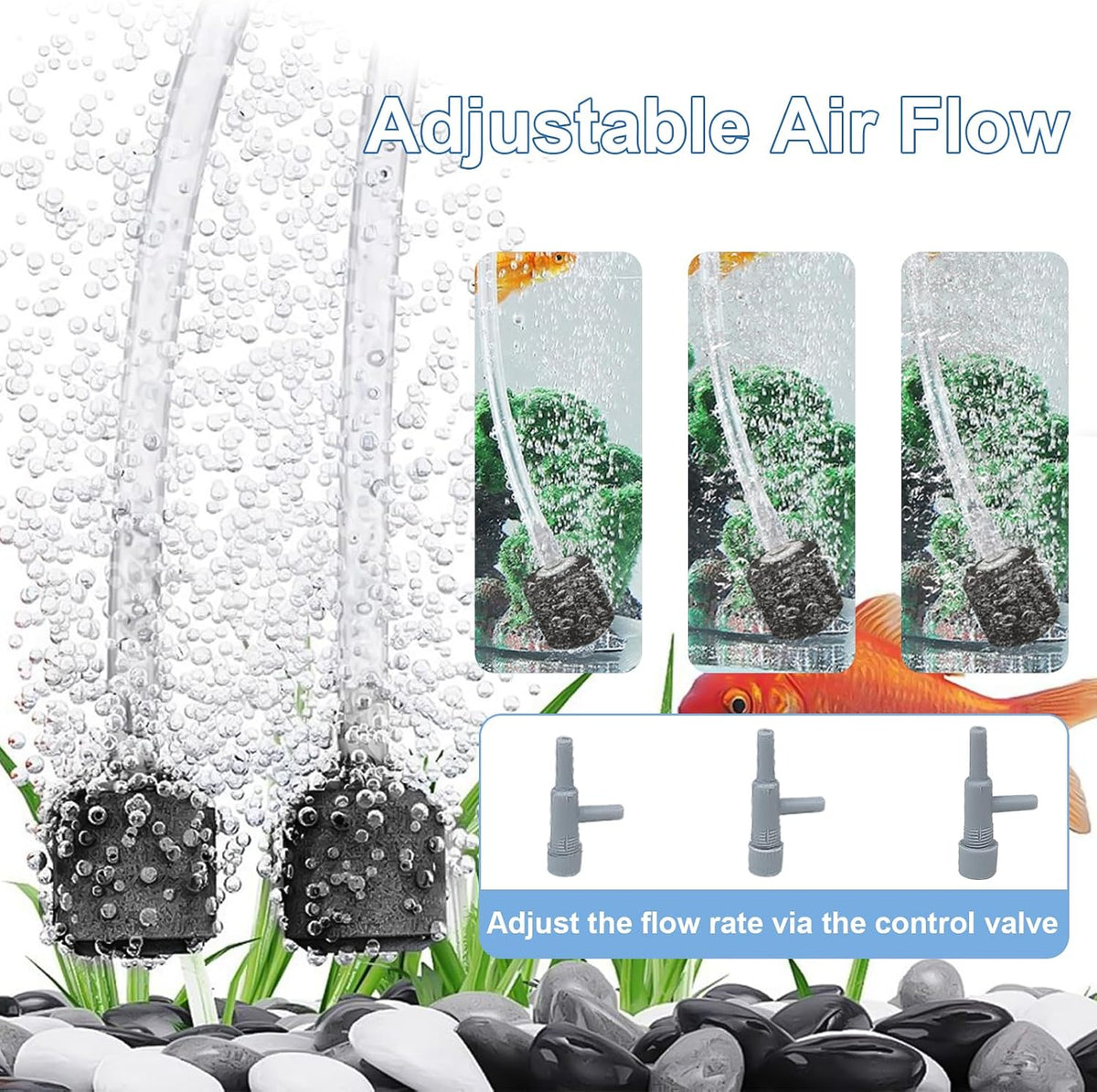 Boxtech Fish Tank Air Pump, Ultra-Quiet Aerator 2W