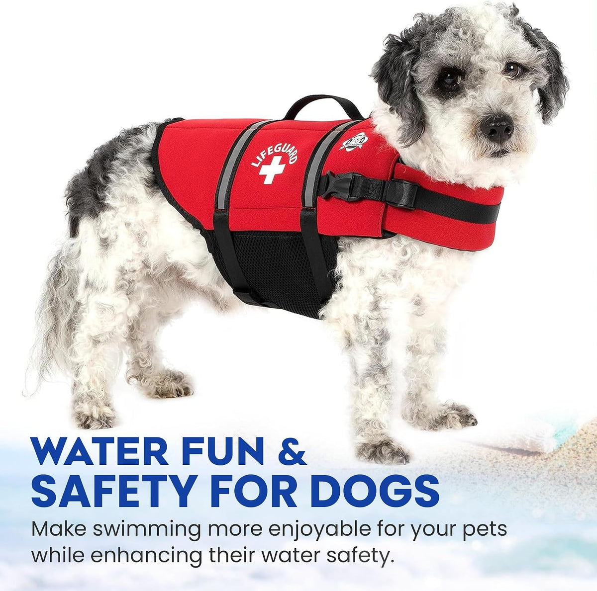 Reflective Dog Life Jacket with Handle (Red, X-Small)