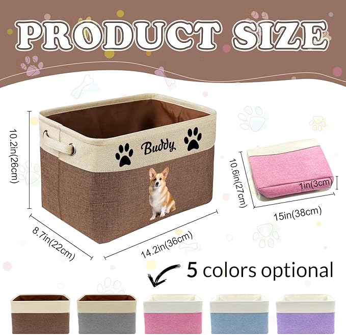 Personalized Dog Cat Toy Storage Basket - Image 3