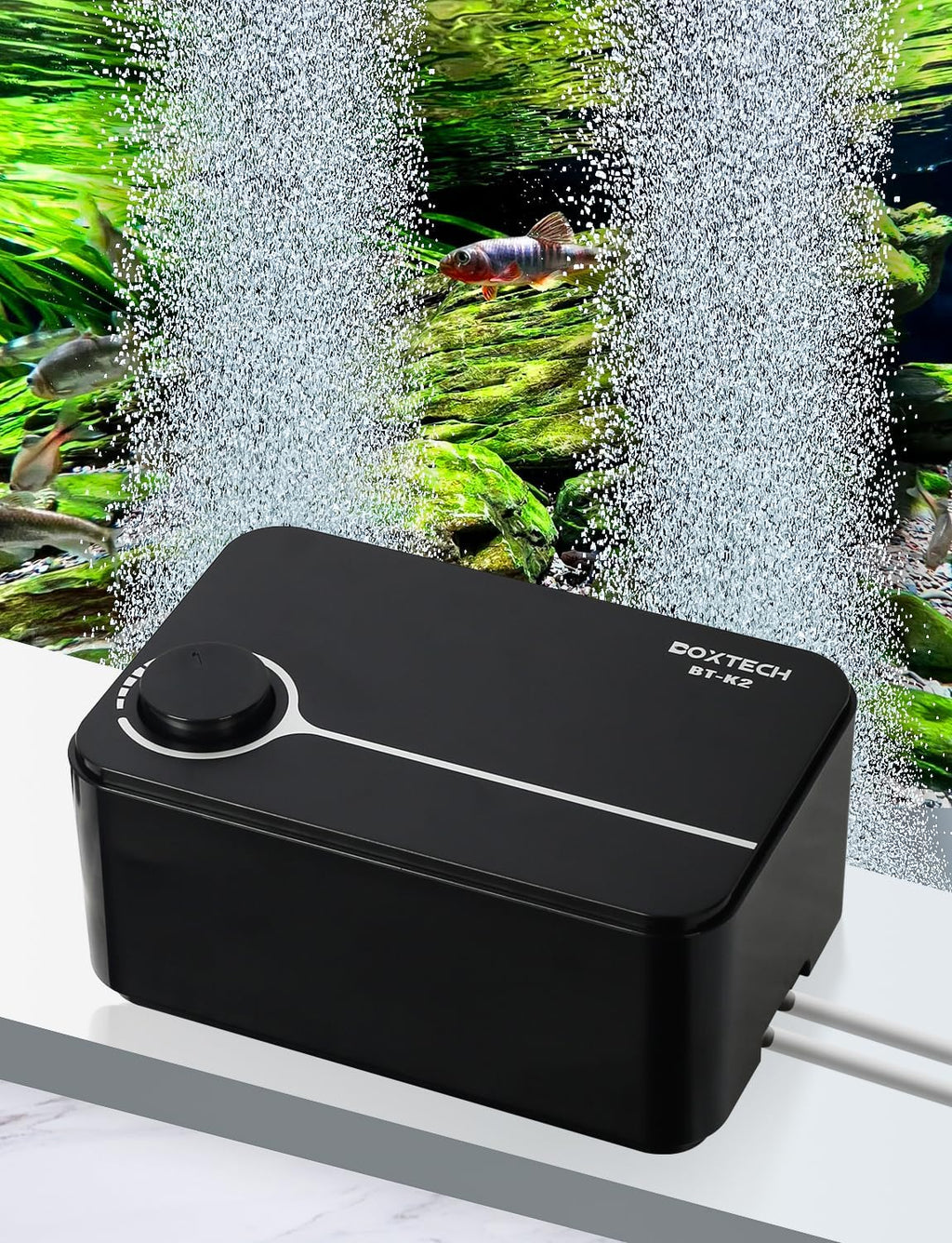 UPETTOOLS Aquarium Air Pump, Fish Tank Air Pump Ultra Quiet Powerful Bubbler Aerator