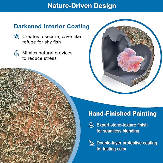 3rd-Gen Magnetic Aquarium Cave, Realistic Magnetic Rocks Fish Tank Decor - Image 5