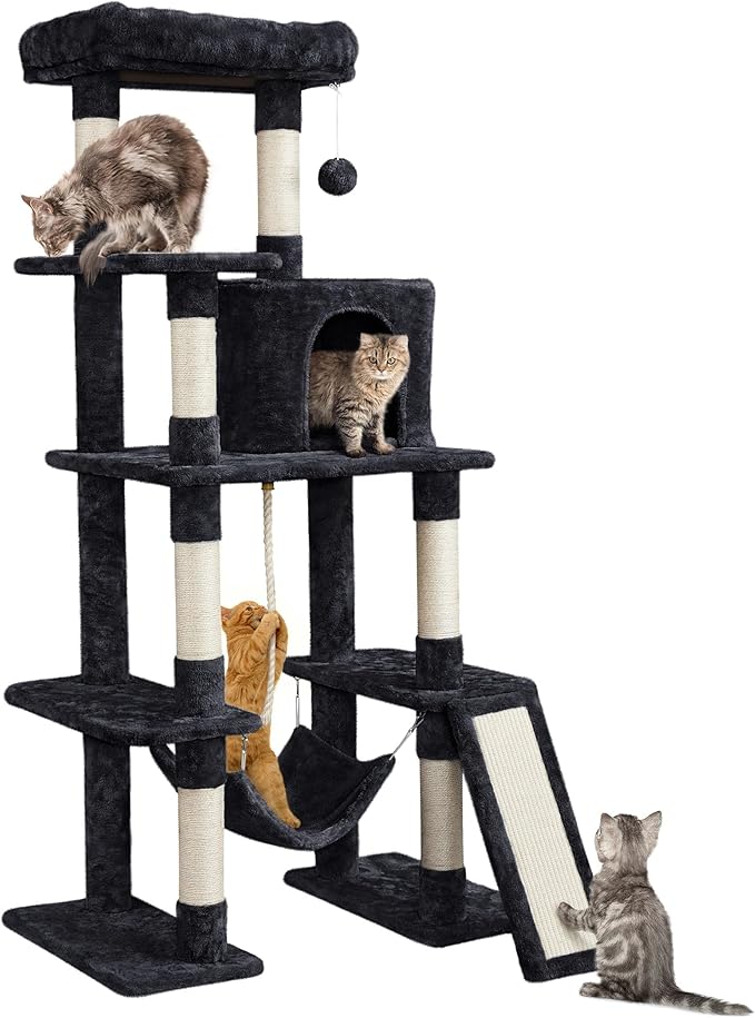 Yaheetech Cat Tree Cat Tower, 63in Multi-Level Pet Furniture by Yaheetech