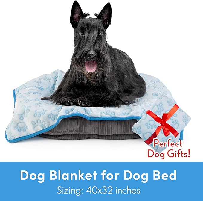 Blue Dog Blanket for Puppy Accesssories Boy, Washable Soft Puppy Essentials - Image 8