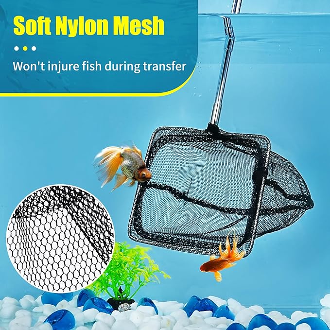 AQUANEAT Aquarium Net with Extendable Long Handle, Adjustable Wastes Skimming - Image 4
