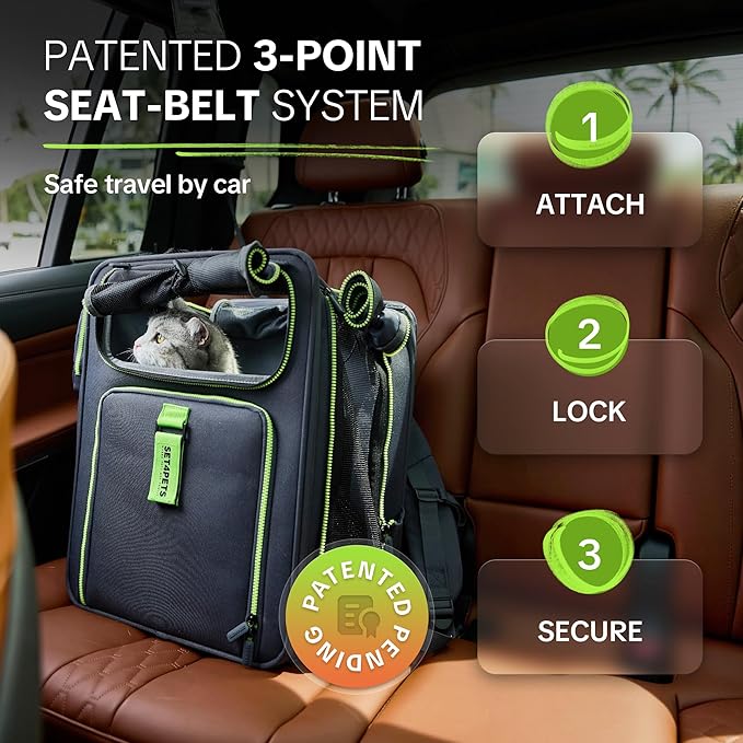 Cat Carrier Backpack for Travel & Car, 3-in-1 Expandable Cat & Small Dog - Image 5