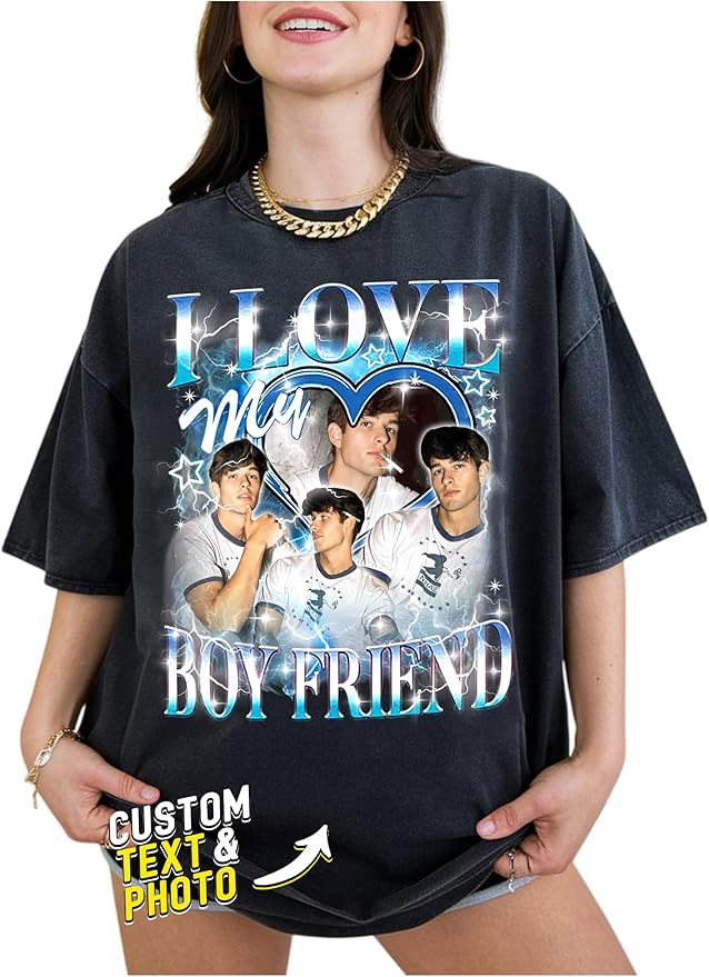 Custom Bootleg Rap Tee, Personalized Girlfriend Vintage Graphic T-Shirt by CustomsMerch