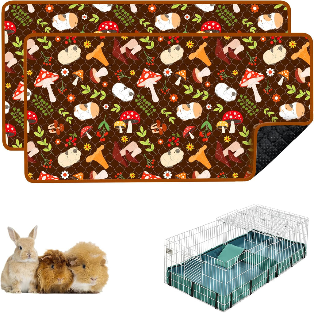 Guinea Pig Cage Liner, 49"x24" Bedding for Midwest Cage 2 Pack, Mushroom