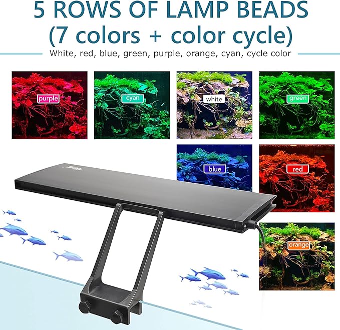hygger Clip On 24/7 Lighting Aquarium LED Light, Sunrise-Daylight-Moonlight and - Image 4
