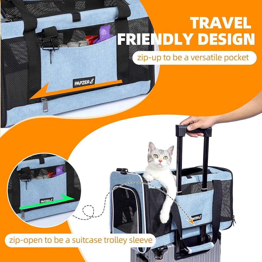 Cat Carrier Soft-Sided Travel Bag for Medium to Large Cat Over 15lbs