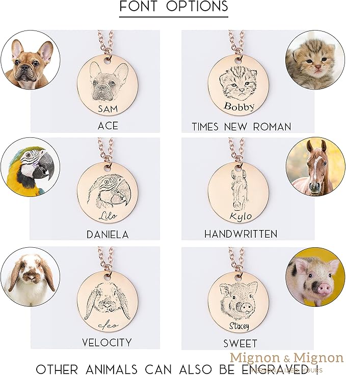 MignonandMignon Custom Pet Portrait Keychain Personalized Multiple Dog Cat - Image 8