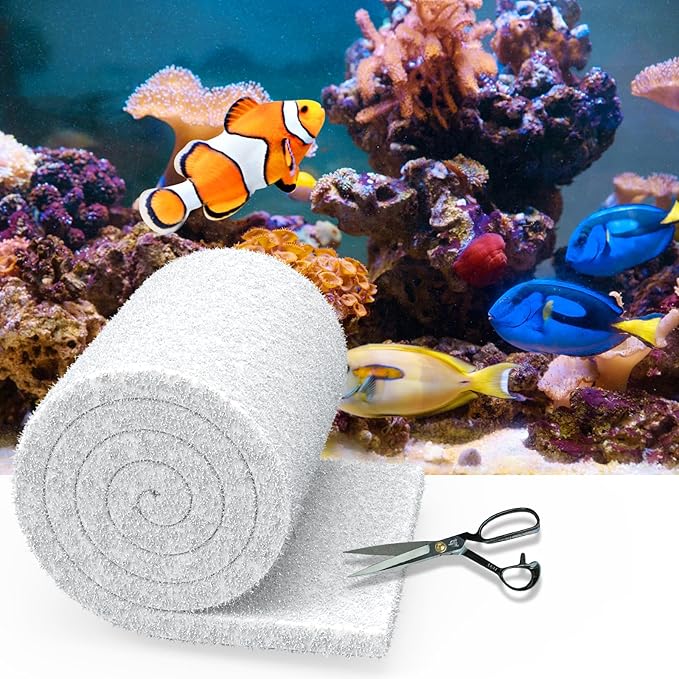 Aquarium Filter Floss 12 * 72 Inches, Dual Density Aquarium Filter Pad by Demiwise